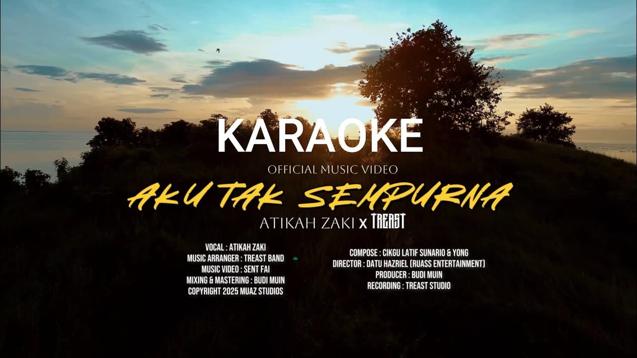 KARAOKE | Aku Tak Sempurna - Atikah Zaki X Treast (Audio High Quality) 